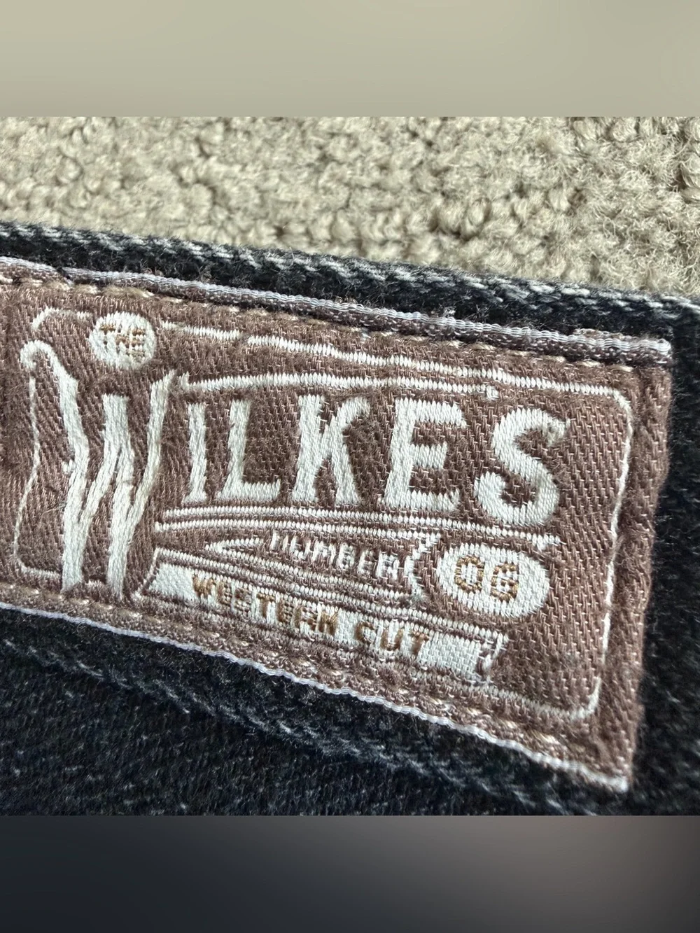 Freenote Cloth Mens Wilkes Western Cut Japanese Selvedge Denim Jeans Sz 35 Black